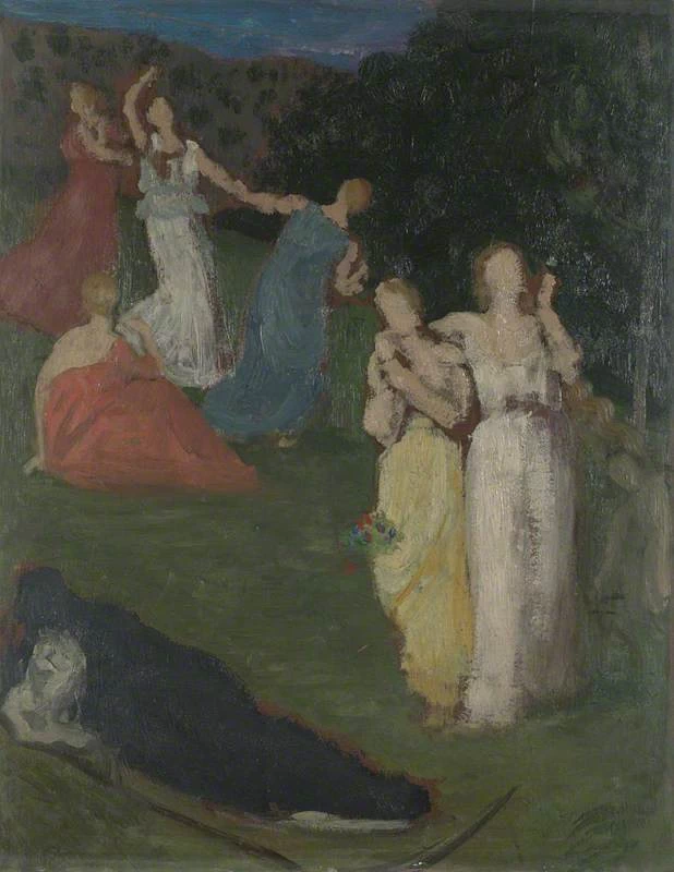 Pierre Puvis de Chavannes - La morte e le ragazze, bozzetto, National Gallery, Londra